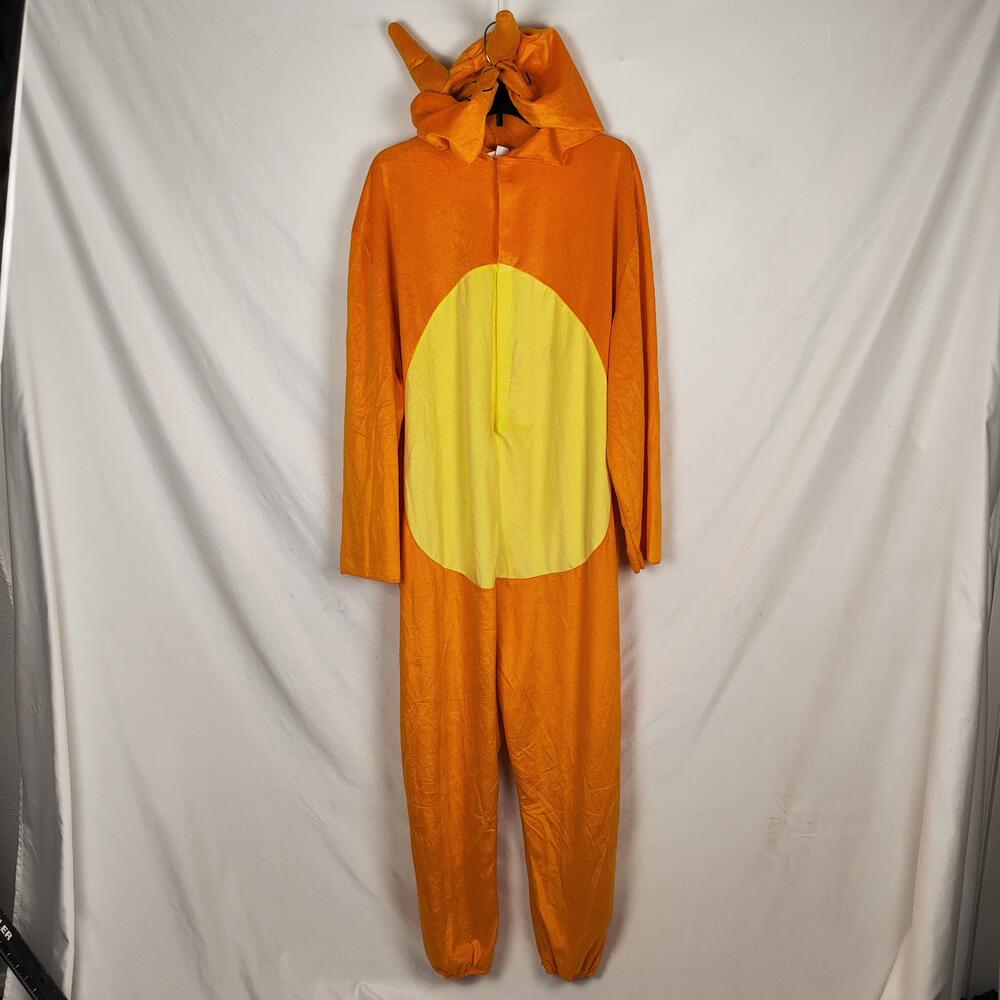 Pokemon Charizard Jumpsuit Mens Medium Orange Costume One Piece Padded Tail